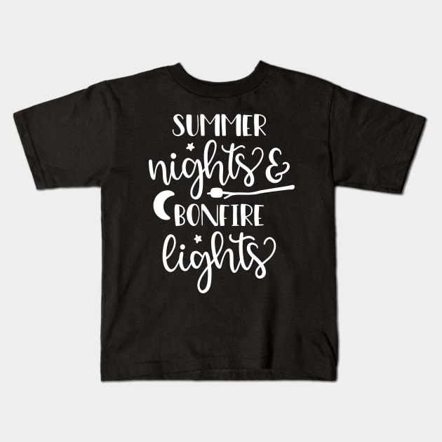 Summer Nights And Bonfire Lights Kids T-Shirt by ThrivingTees